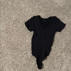 Women's Black V-Neck Top